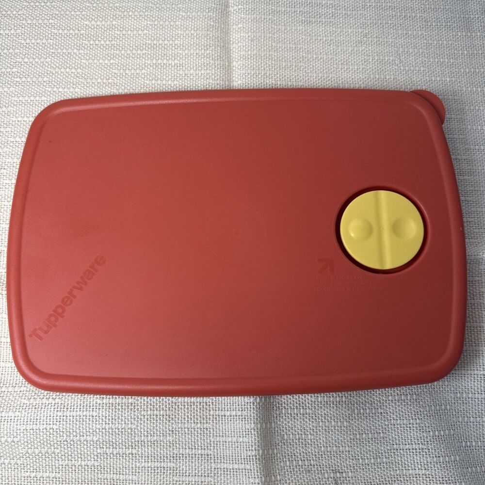 Tupperware Rock N Serve 11"x7.75" Orange Vented Replacement Lid 3382A Rectangle